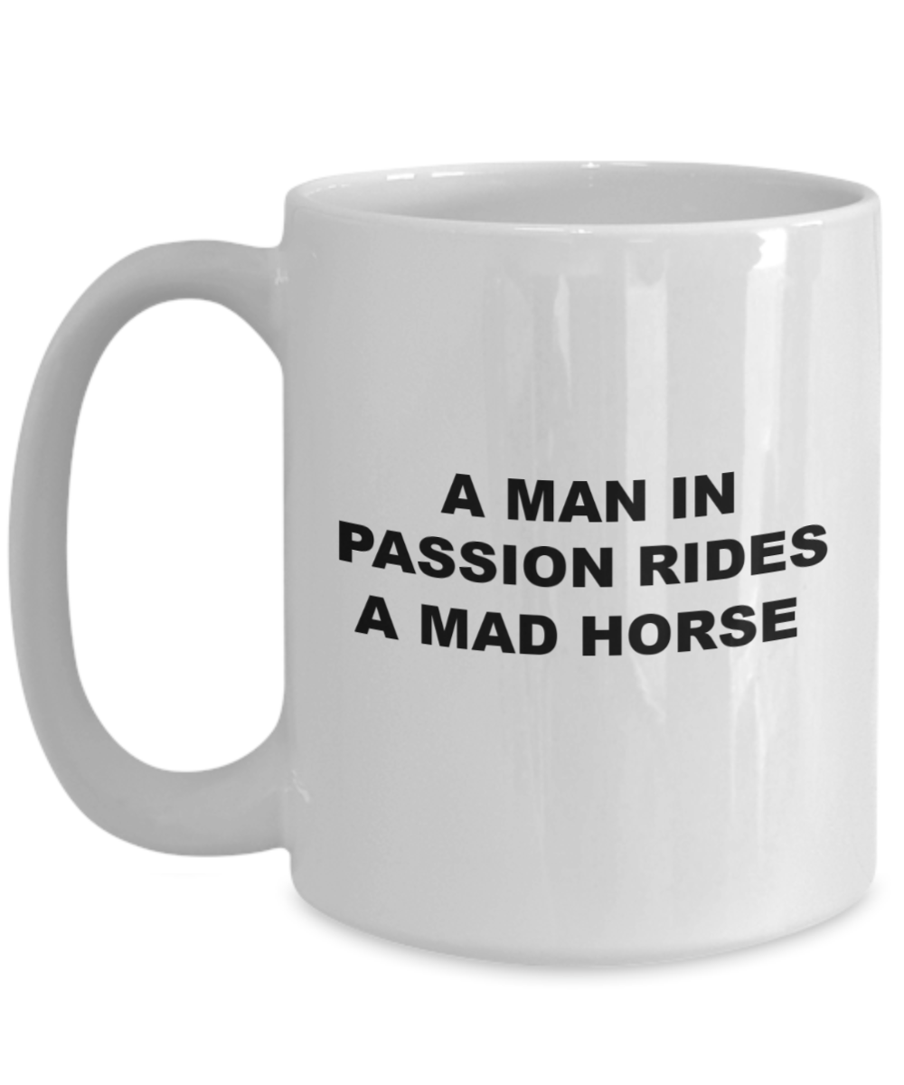 a man in passion rides a mad horse