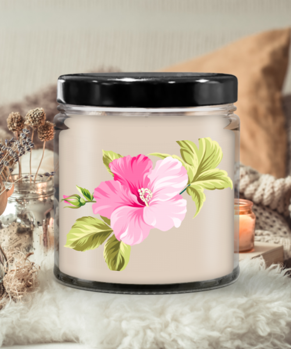 hawaiian flower candle that would gussyb up anybodies decor in their house warm glow and scent flower leaves black tope