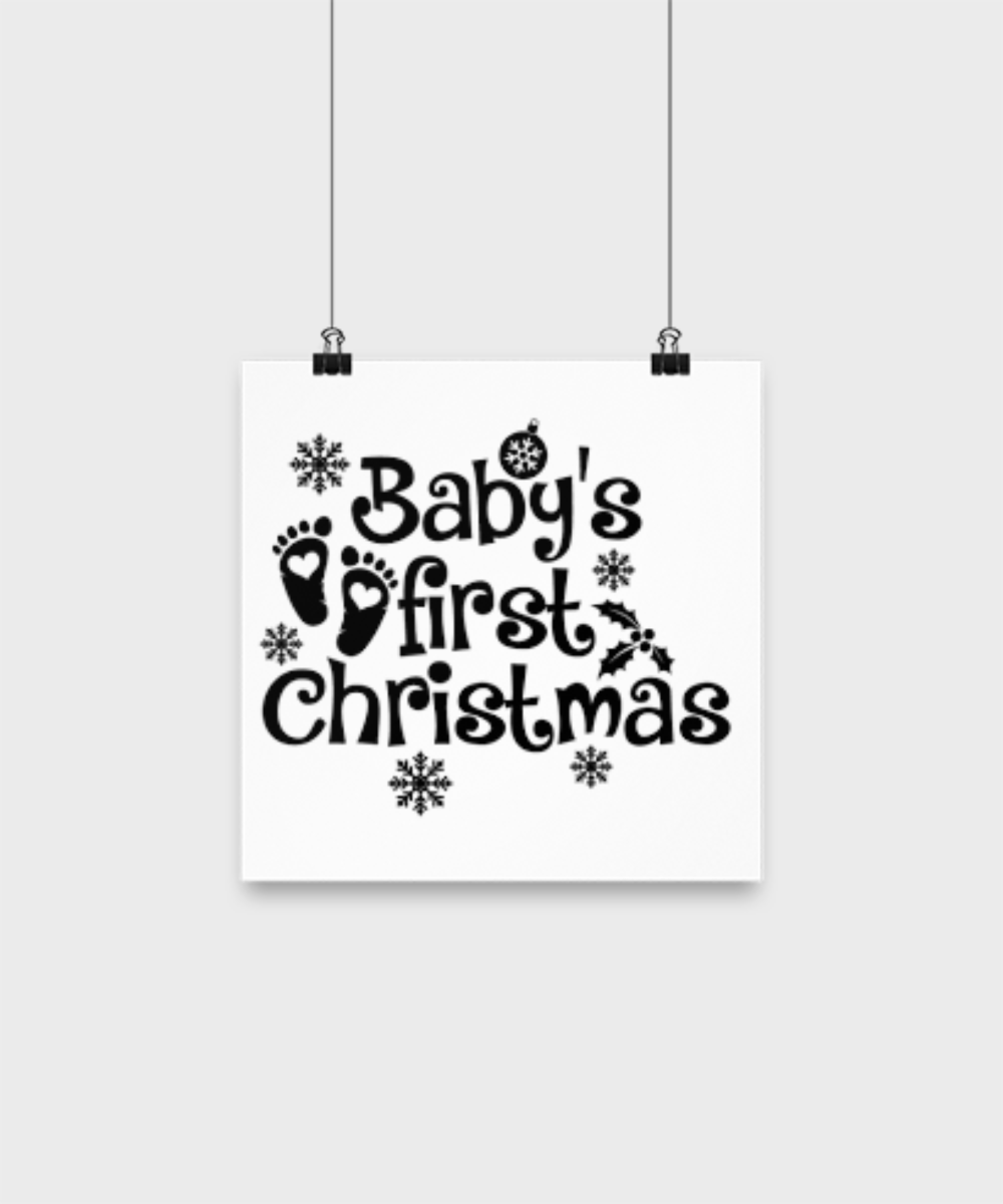 babys first christmas babies poster black and white baby feet joy cheer happy holidays gift