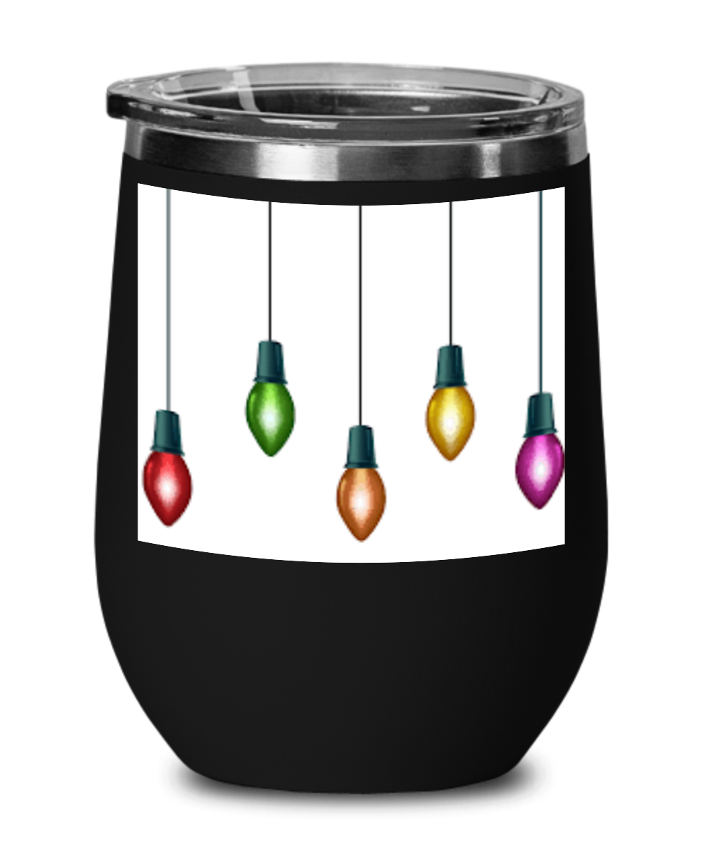 wine glas with christmas lights merry christmas happy holidays x mas wine glass christmas lights