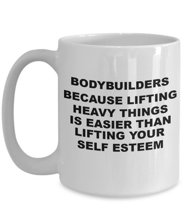weights bodybuilder funny gift birthday holiday coffee mug