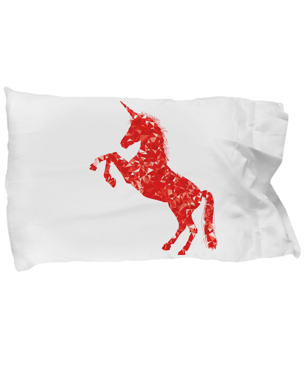 orange unicorn rearing pillow case art abstract horse bedroom bed time snuggle up with unicorn decoration birthday holiday gift merry christmas
