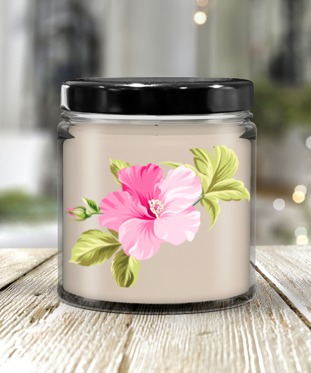 hawaiian flower candle that would gussyb up anybodies decor in their house warm glow and scent flower leaves black tope