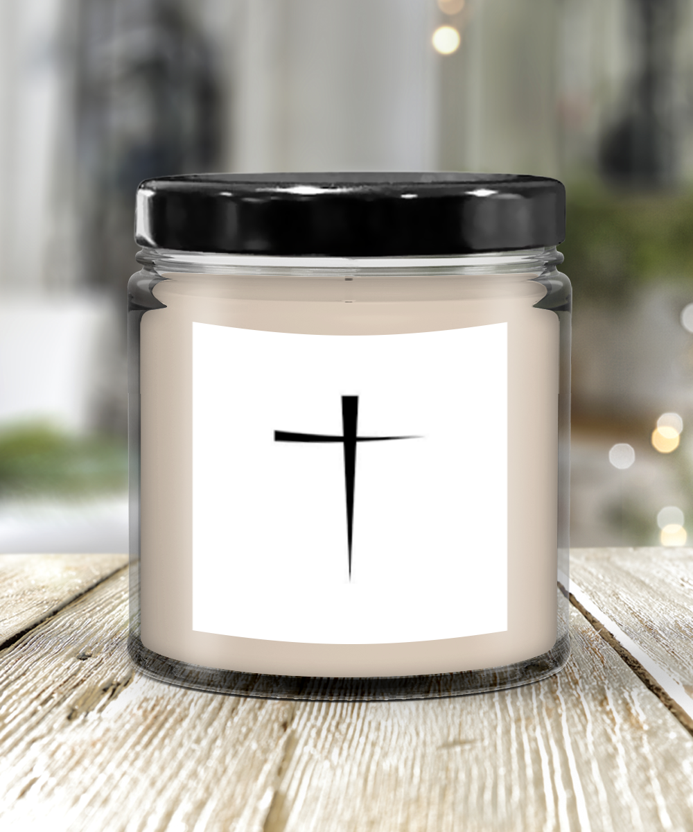 merry christmas jesus cross black faith bible candle gift
