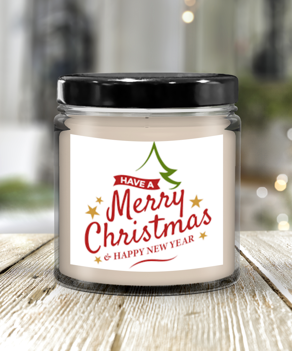 merry christmas and happy new year happy holidays gift joy presents candles white glow dark black cap