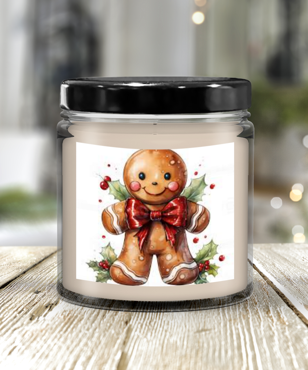 Gingerbread merry christmas gift candle joy warmth glow